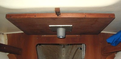 Table stowed over V-berth